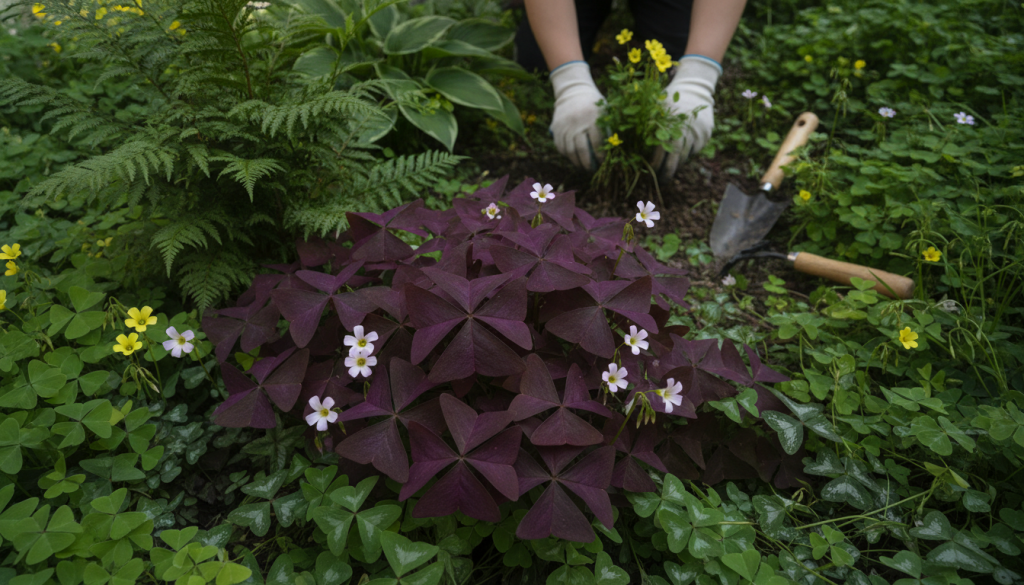 découvrez les différentes variétés d'oxalis, notamment le trèfle pourpre, ainsi que des conseils pratiques pour leur entretien et leur élimination efficace dans votre jardin.